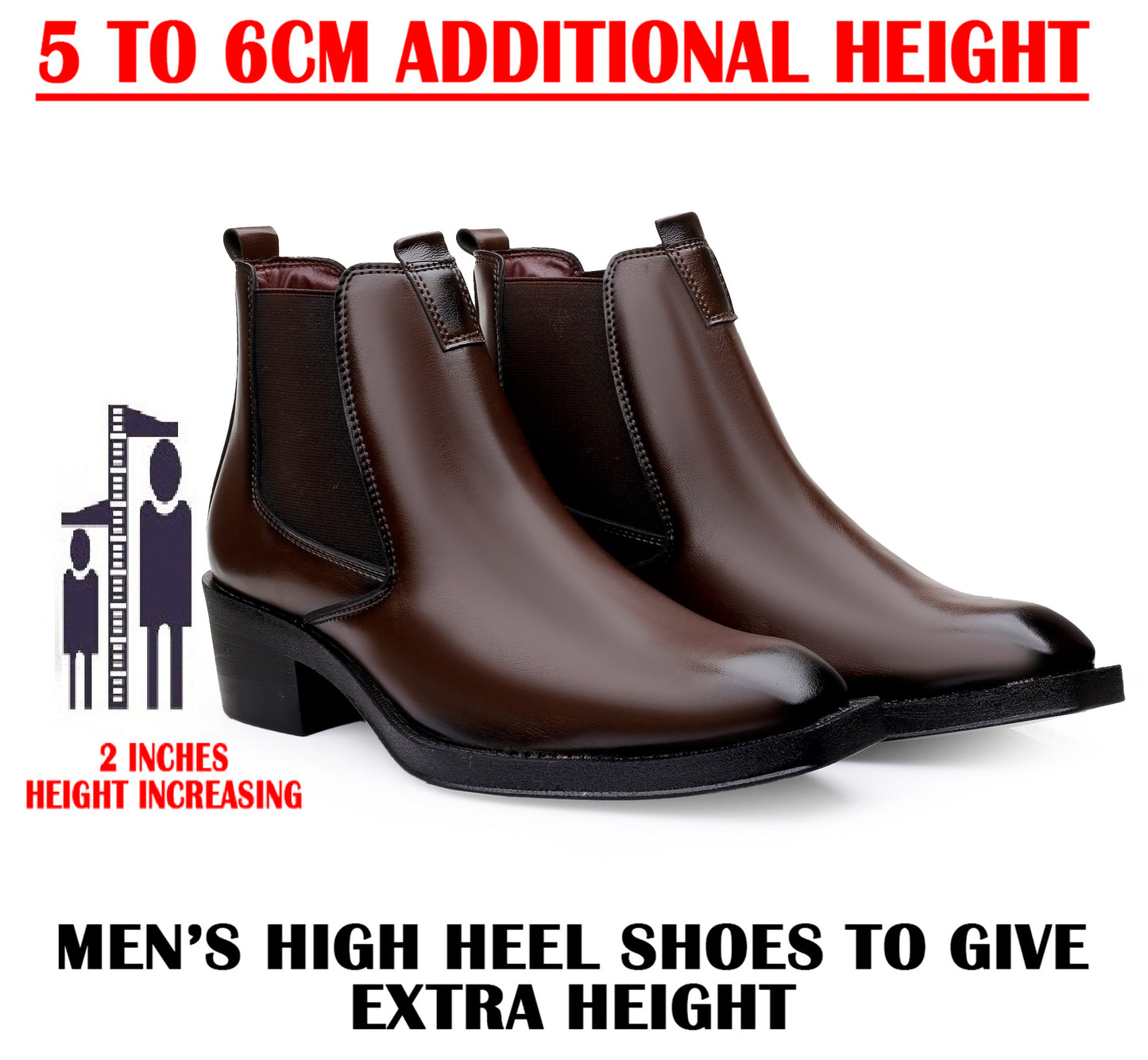 Men's 2 Inches Stylish Height Lifting Boots
