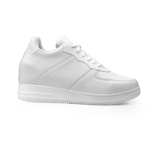 Men’s 3-Inch Height Increasing Casual Elevator Shoes - Test White