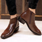 Men's Office Wear Formal Height Increasing Zipper Slip-on Ankel Boots