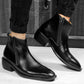 Men's Office Wear Formal Height Increasing Zipper Slip-on Ankel Boots