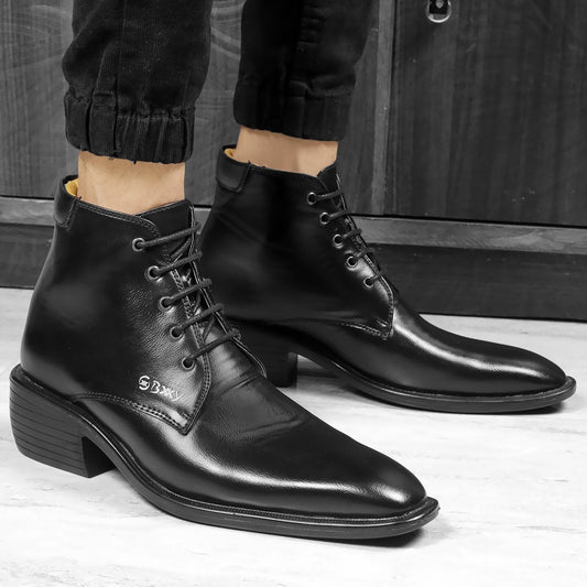 Bxxy Height Increasing Lace-up Ankle Boots For Men