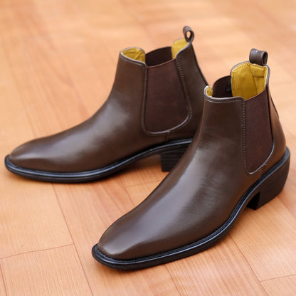 Bxxy's 2 Inch Height Increasing Faux Leather Chelsea Boots for Men