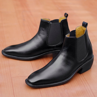 Bxxy's 2 Inch Height Increasing Faux Leather Chelsea Boots for Men