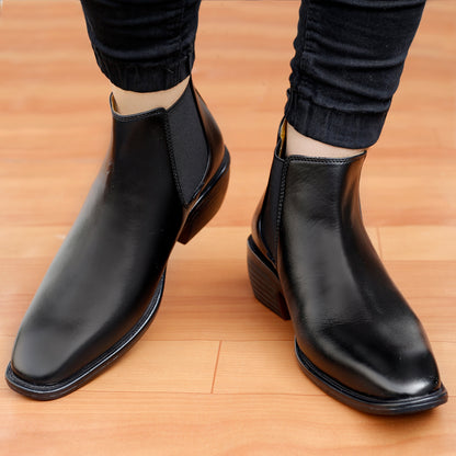 Bxxy's 2 Inch Height Increasing Faux Leather Chelsea Boots for Men