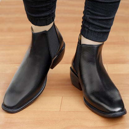 Bxxy's 2 Inch Height Increasing Faux Leather Chelsea Boots for Men