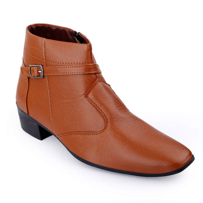 BXXY 2 Inch Height Increasing Ankle Zipper Boots For Men