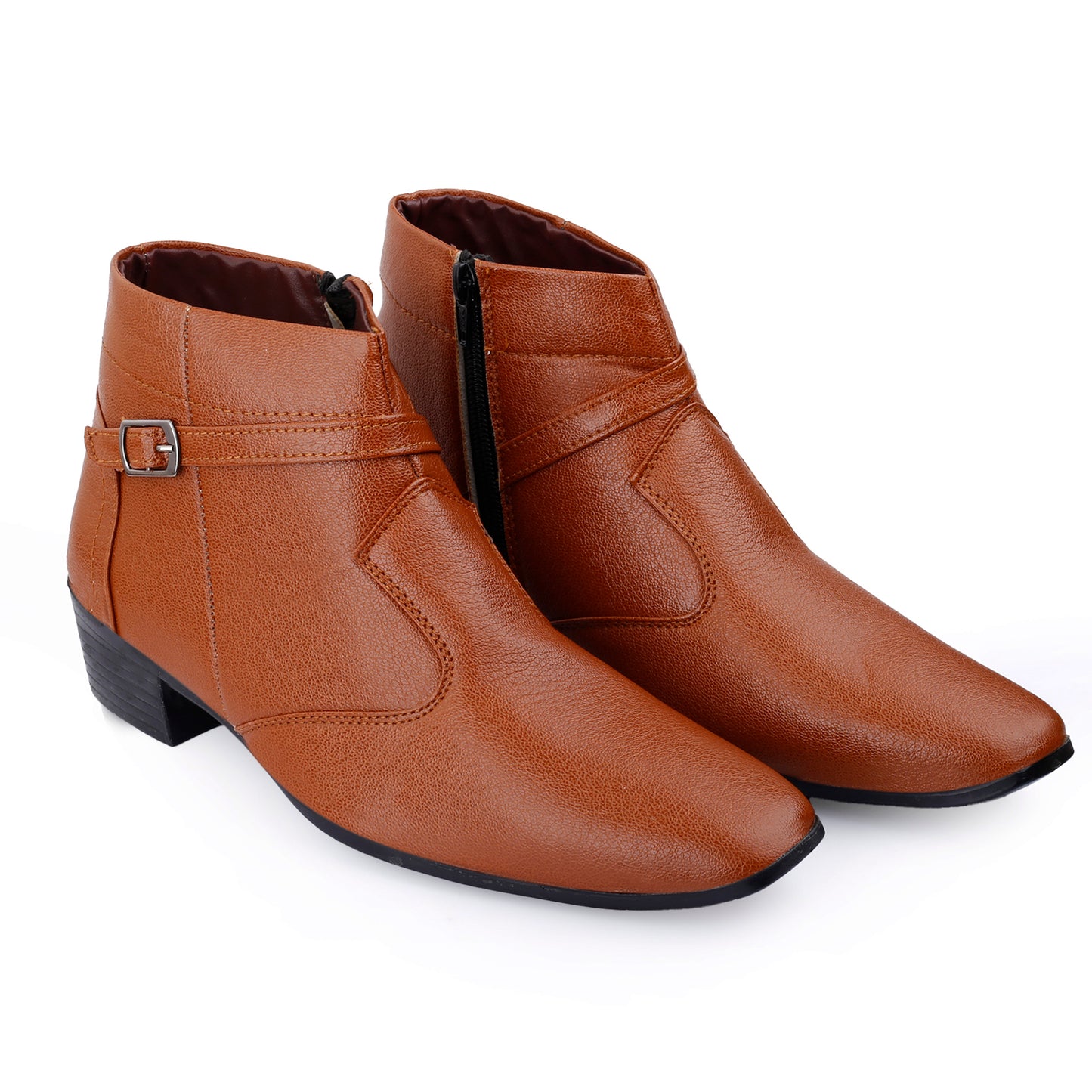 BXXY 2 Inch Height Increasing Ankle Zipper Boots For Men