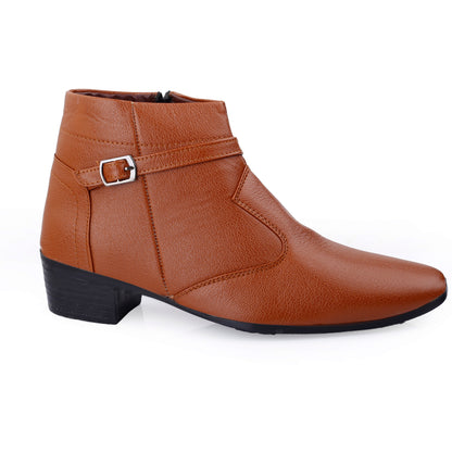 BXXY 2 Inch Height Increasing Ankle Zipper Boots For Men