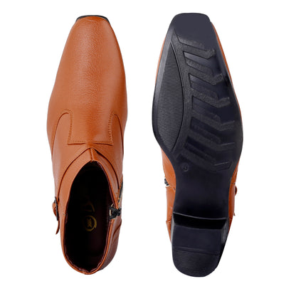BXXY 2 Inch Height Increasing Ankle Zipper Boots For Men