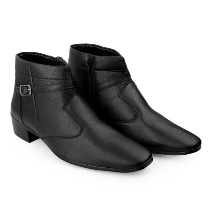 BXXY 2 Inch Height Increasing Ankle Zipper Boots For Men