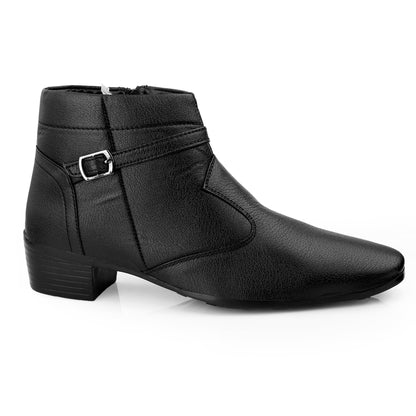 BXXY 2 Inch Height Increasing Ankle Zipper Boots For Men