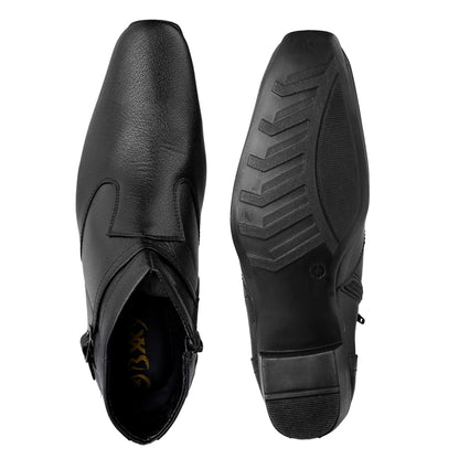 BXXY 2 Inch Height Increasing Ankle Zipper Boots For Men
