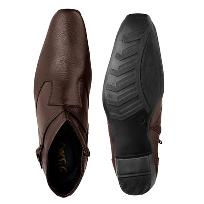 BXXY 2 Inch Height Increasing Ankle Zipper Boots For Men