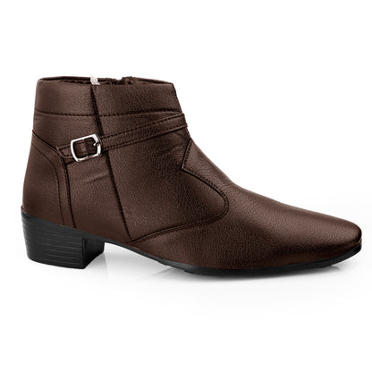 BXXY 2 Inch Height Increasing Ankle Zipper Boots For Men