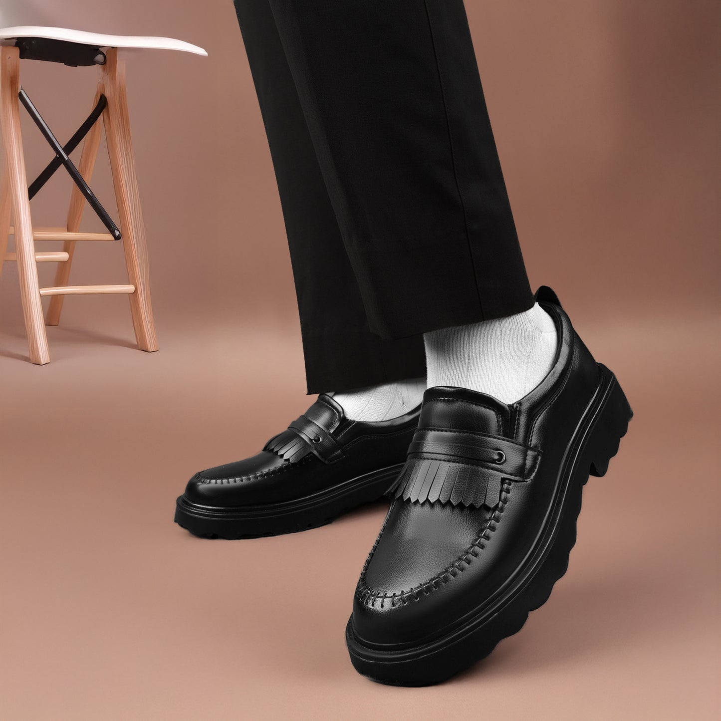 Everyday Black Formal Shoes – Comfortable Slip-On Style