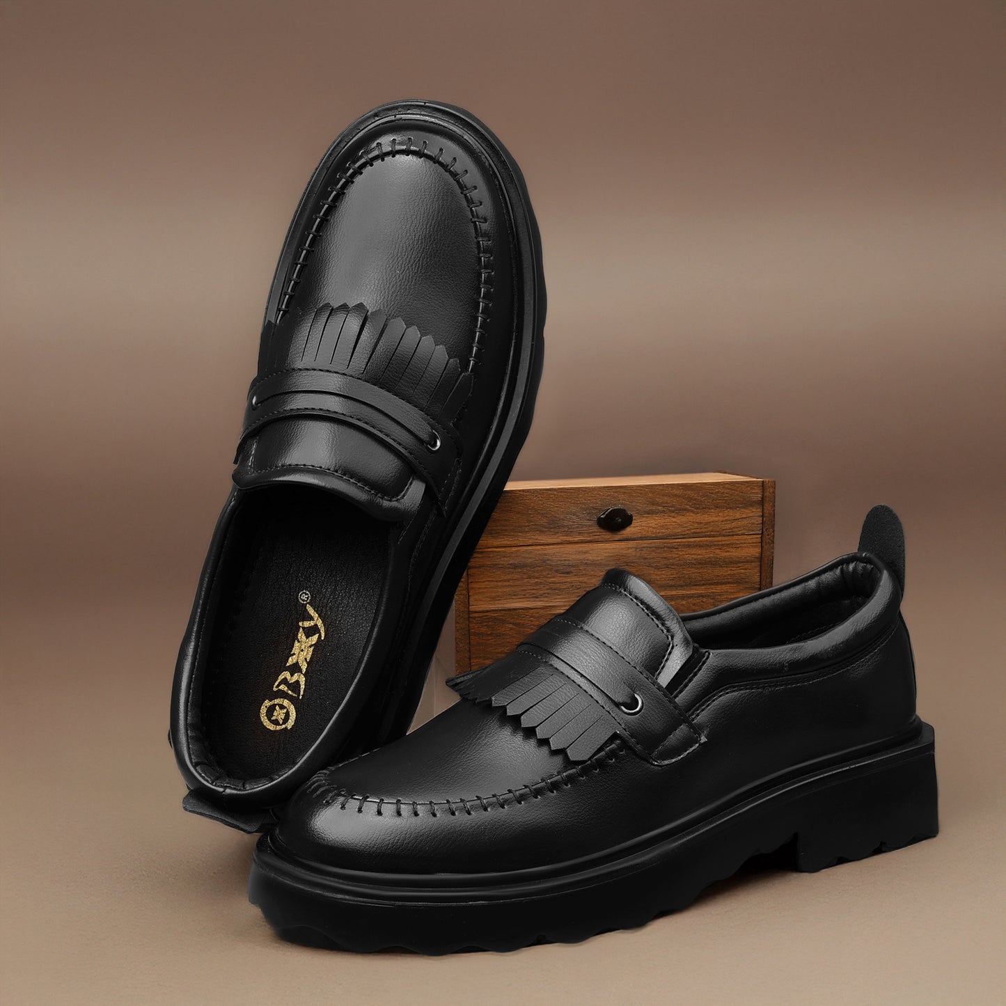 Everyday Black Formal Shoes – Comfortable Slip-On Style