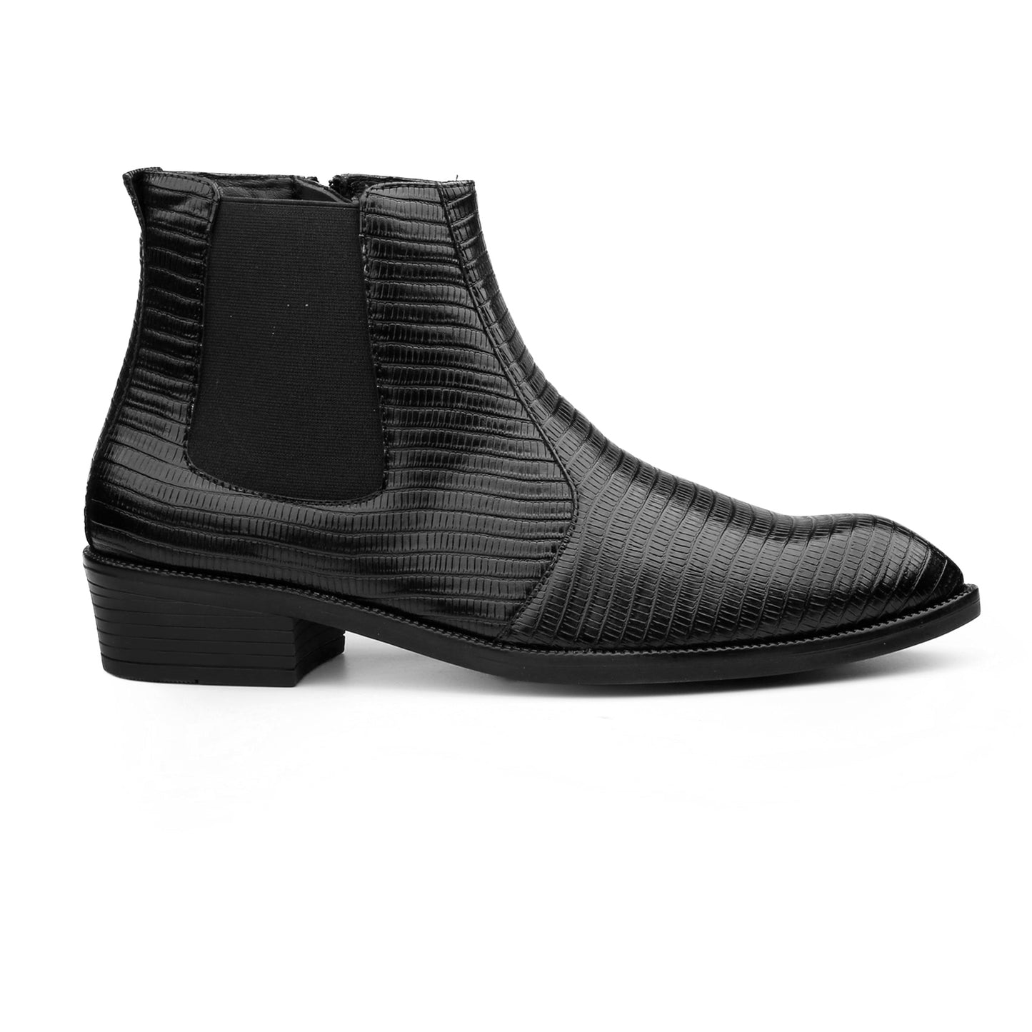 Classic Croc-Embossed Chelsea Boot for Modern Gentlemen