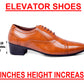 Men's Height Increasing Faux Leather Oxford Semi Brogue Formal Lace-Up Shoes