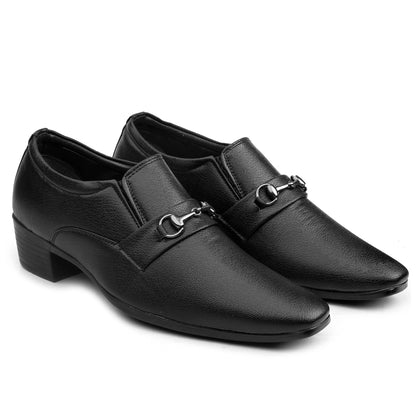 BXXY Men's Formal and Casual Wear Height Increasing Slip-On Stylish and Latest Buckle Shoes