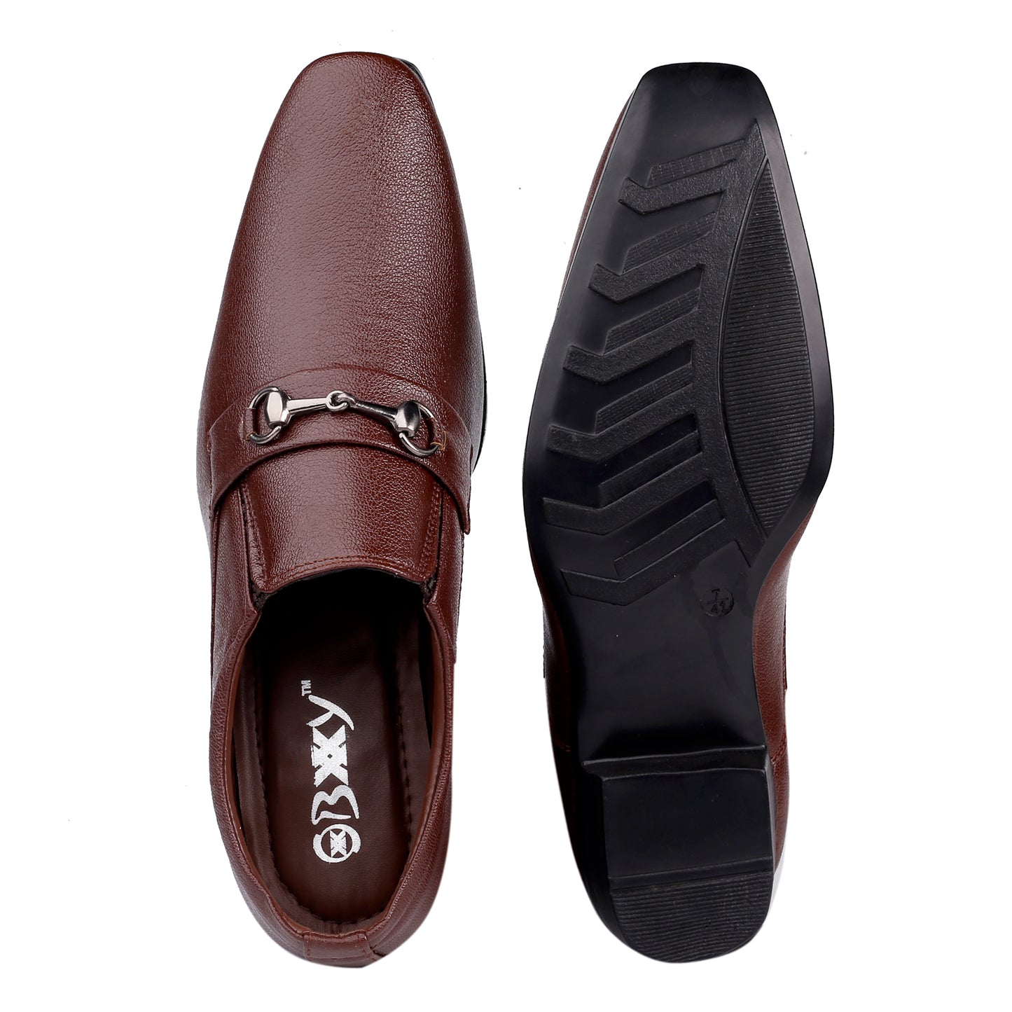 BXXY Men's Formal and Casual Wear Height Increasing Slip-On Stylish and Latest Buckle Shoes