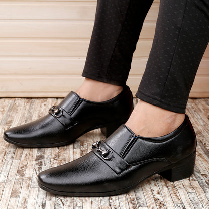 BXXY Men's Formal and Casual Wear Height Increasing Slip-On Stylish and Latest Buckle Shoes