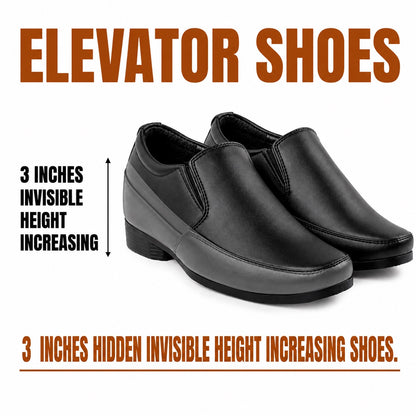 BXXY Mens 3 Inches Hidden Height Increasing Formal Wear Slipon Shoes
