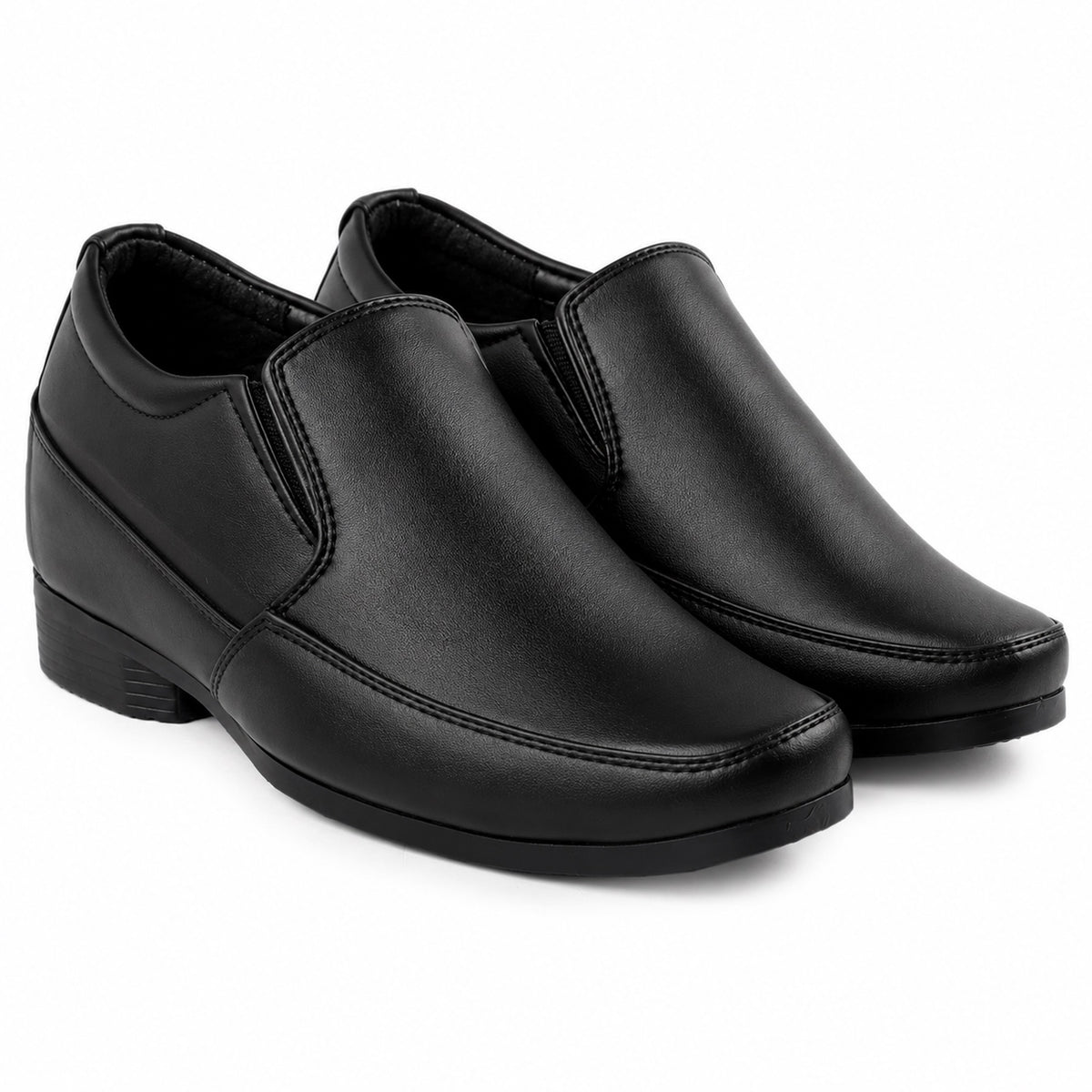 BXXY 3 Inch Hidden Height Increasing Dress Slip on Formal Faux Leather Shoes for Men