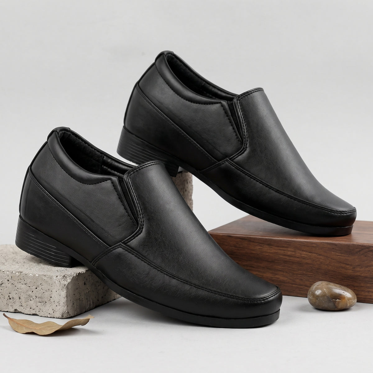 BXXY Mens 3 Inches Hidden Height Increasing Formal Wear Slipon Shoes