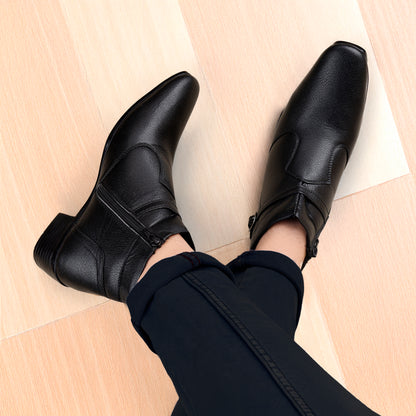 BXXY 2 Inch Height Increasing Ankle Zipper Boots For Men