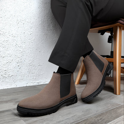 Men’s Designer Slip-On Boots Textured Finish Look