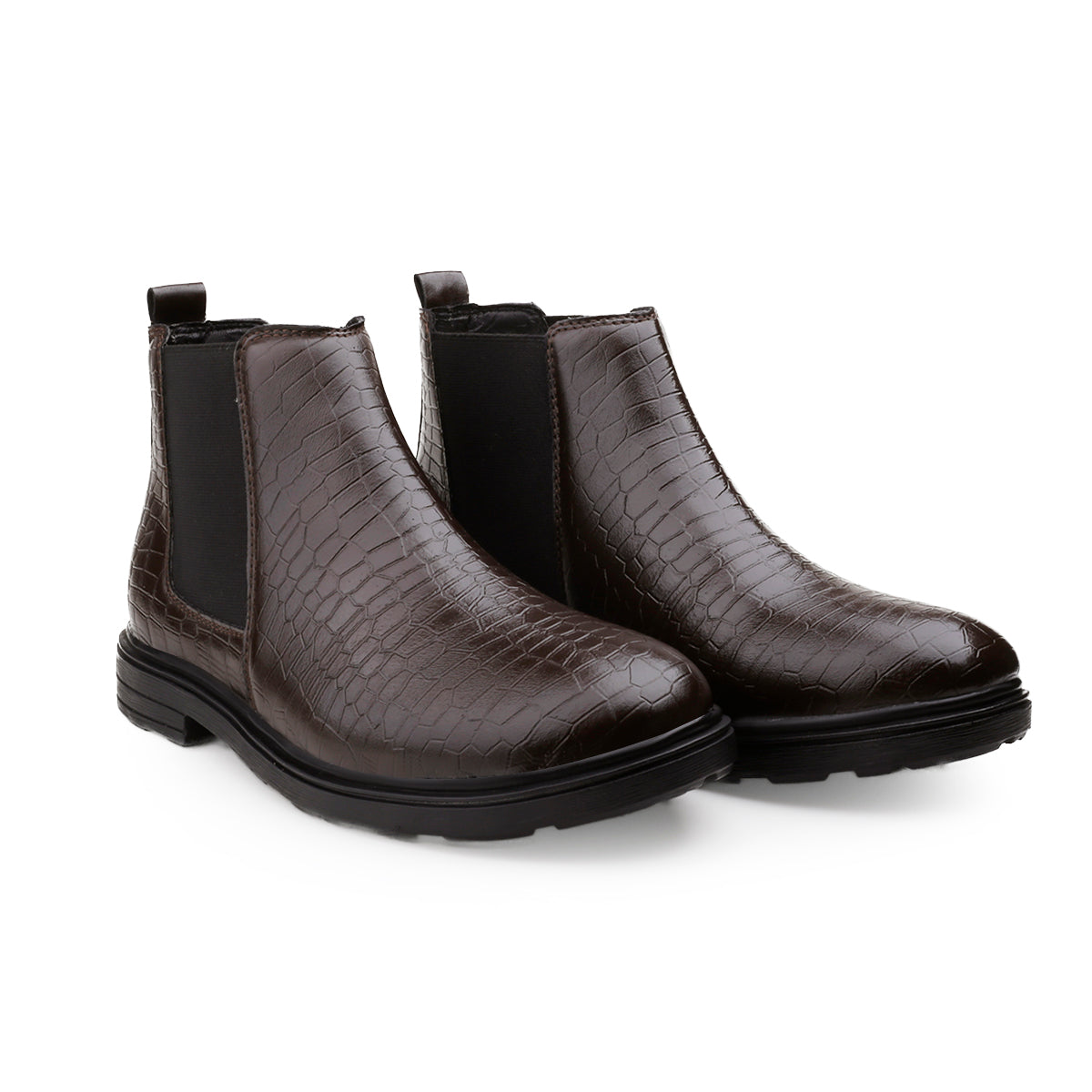 Premium Croc Finish Ankle Boots for Men – Smart Casual Wear