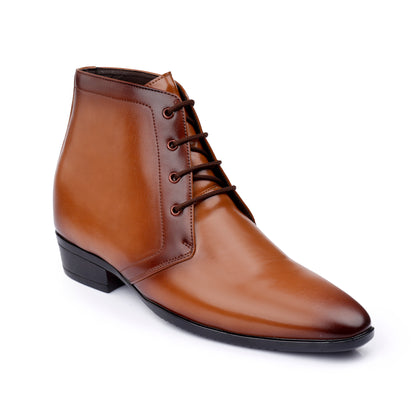 BXXY Men's 3.5 Inches Hidden Height Increasing Formal Lace-up Boot