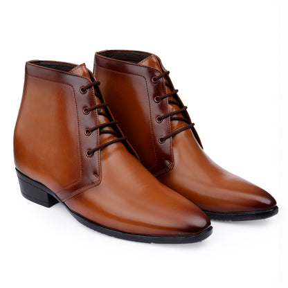 BXXY Men's 3.5 Inches Hidden Height Increasing Formal Lace-up Boot