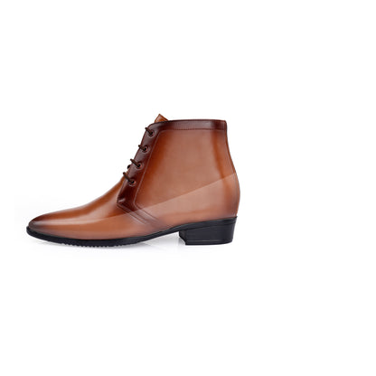 BXXY Men's 3.5 Inches Hidden Height Increasing Formal Lace-up Boot