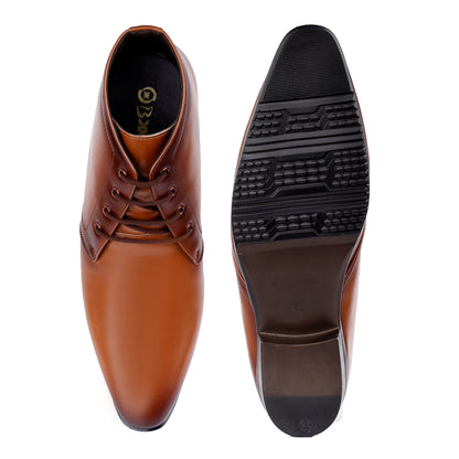 BXXY Men's 3.5 Inches Hidden Height Increasing Formal Lace-up Boot