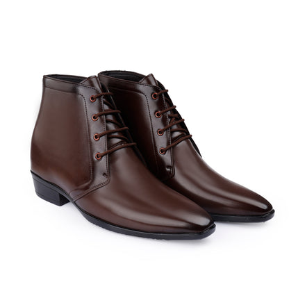 BXXY Men's 3.5 Inches Hidden Height Increasing Formal Lace-up Boot