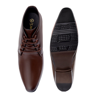 BXXY Men's 3.5 Inches Hidden Height Increasing Formal Lace-up Boot