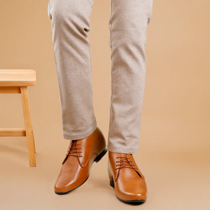 9 cm (3.5 Inch) Hidden Height Increasing Lace-Up Derby Shoes