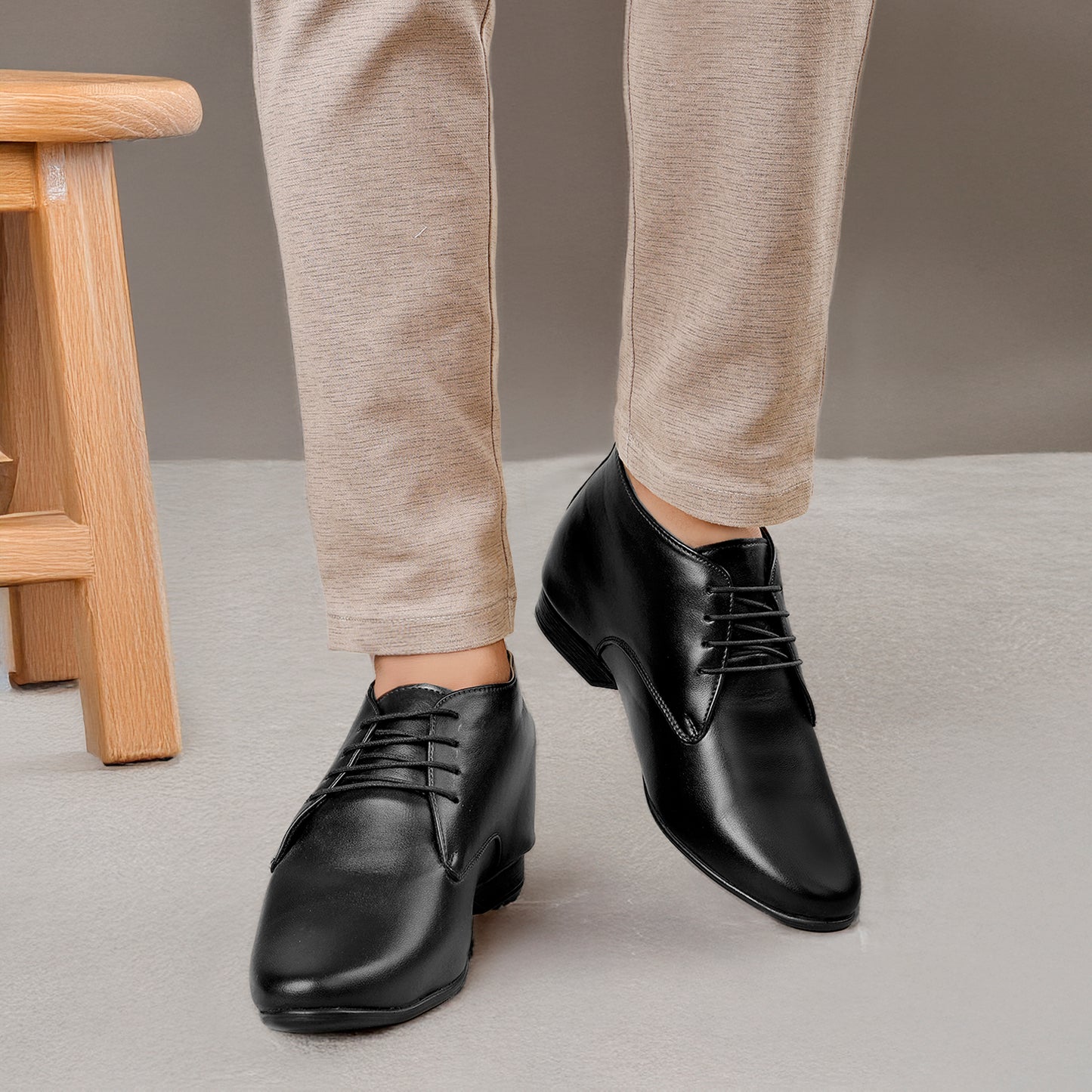 BXXY Men’s Lace-Up Derby Shoes with 9 cm (3.5 Inch) Hidden Height Increase