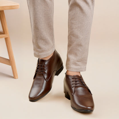 9 cm (3.5 Inch) Hidden Height Increasing Lace-Up Derby Shoes
