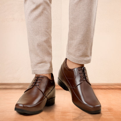 BXXY's 3 inch Hidden Height Increasing Lace-Up Formal Shoes for Men