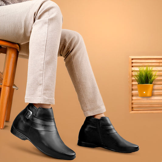 BXXY 3.5 Inch Hidden Height Increasing Formal Derby Boots For Men