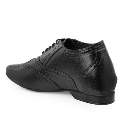 Men's 3 Inch Height Increasing Formal Lace-up Brogue Oxford Shoes