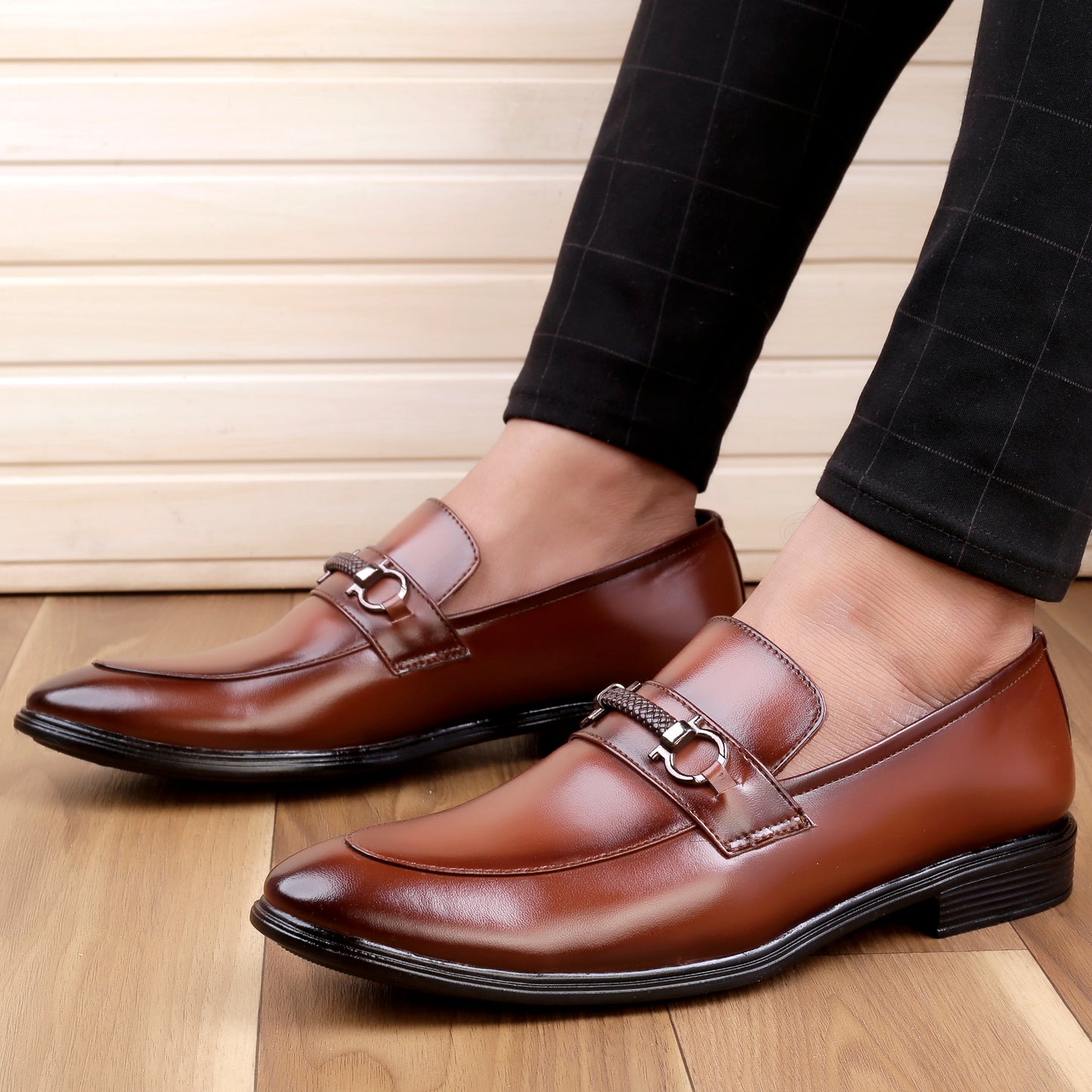 Men's Formal Slip-on Synthetic Black Shoes