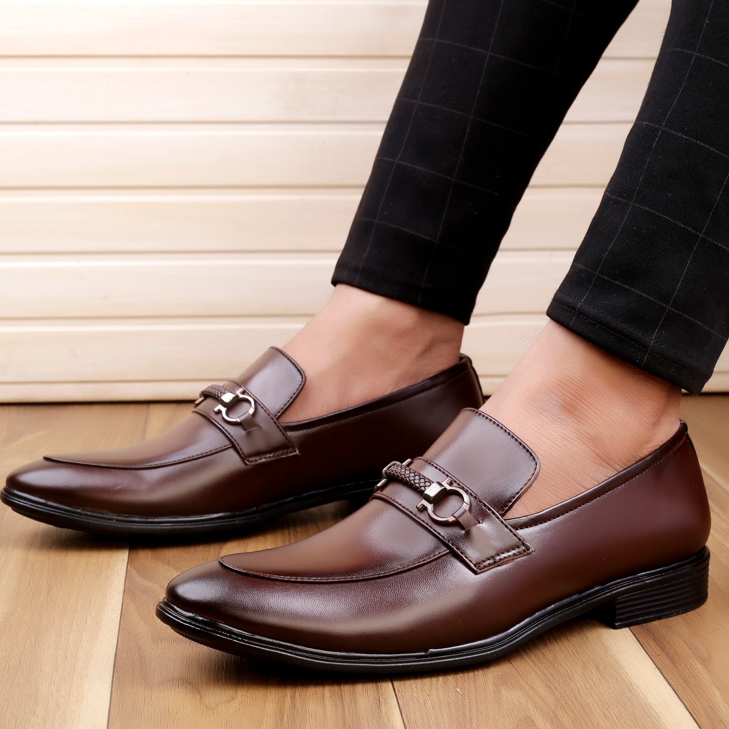 Men's Formal Slip-on Synthetic Black Shoes