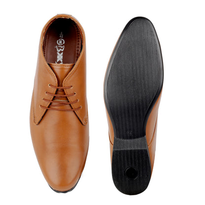 Lace-Up Derby Shoes Tan - 9 cm (3.5 Inch)
