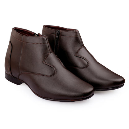 Bxxy Men’s Elevator Boots with Zipper – 3.5 Inch Height Boost