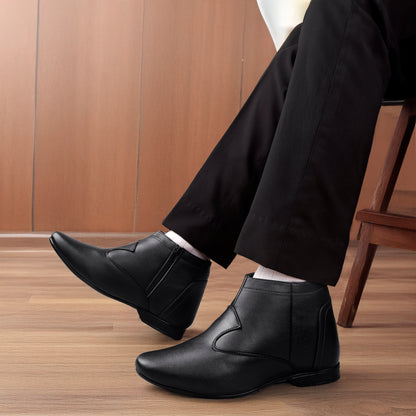 Bxxy Men’s Elevator Boots with Zipper – 3.5 Inch Height Boost