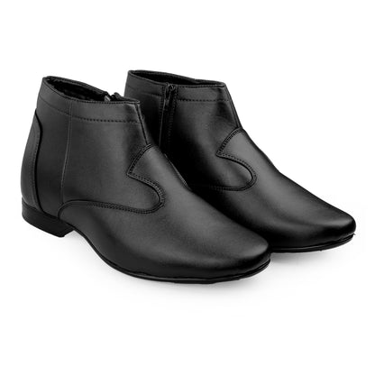 Bxxy Men’s Elevator Boots with Zipper – 3.5 Inch Height Boost