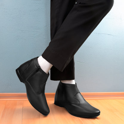 Bxxy Men’s Elevator Boots with Zipper – 3.5 Inch Height Boost